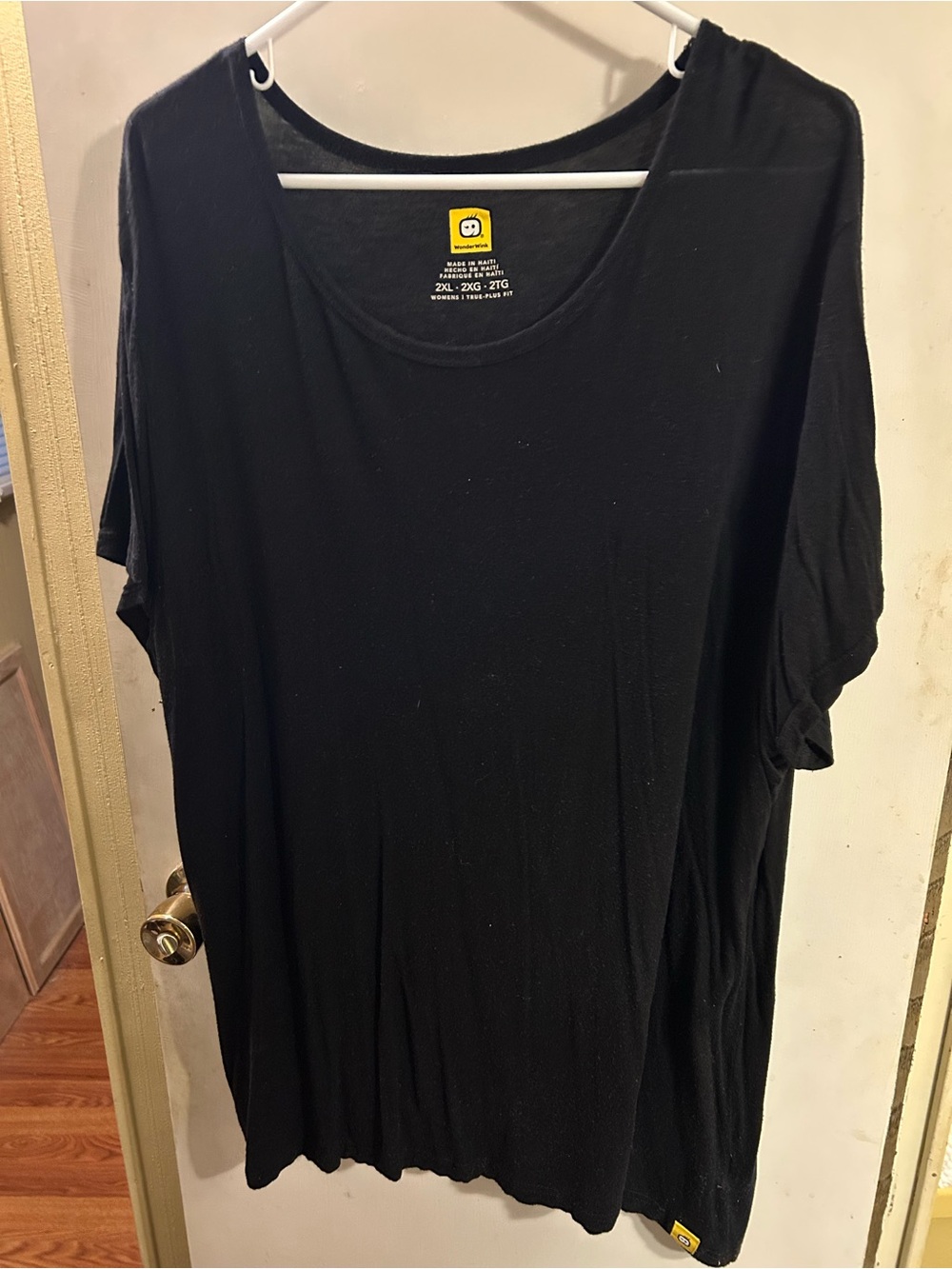 WonderWink Black Short Sleeve Crew Neck Tee
